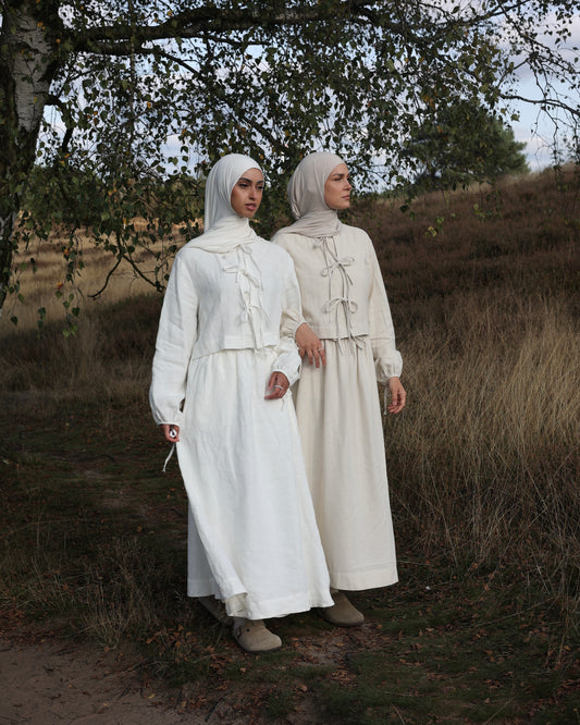 PEARLY STUDIO Linen twinset SWAN