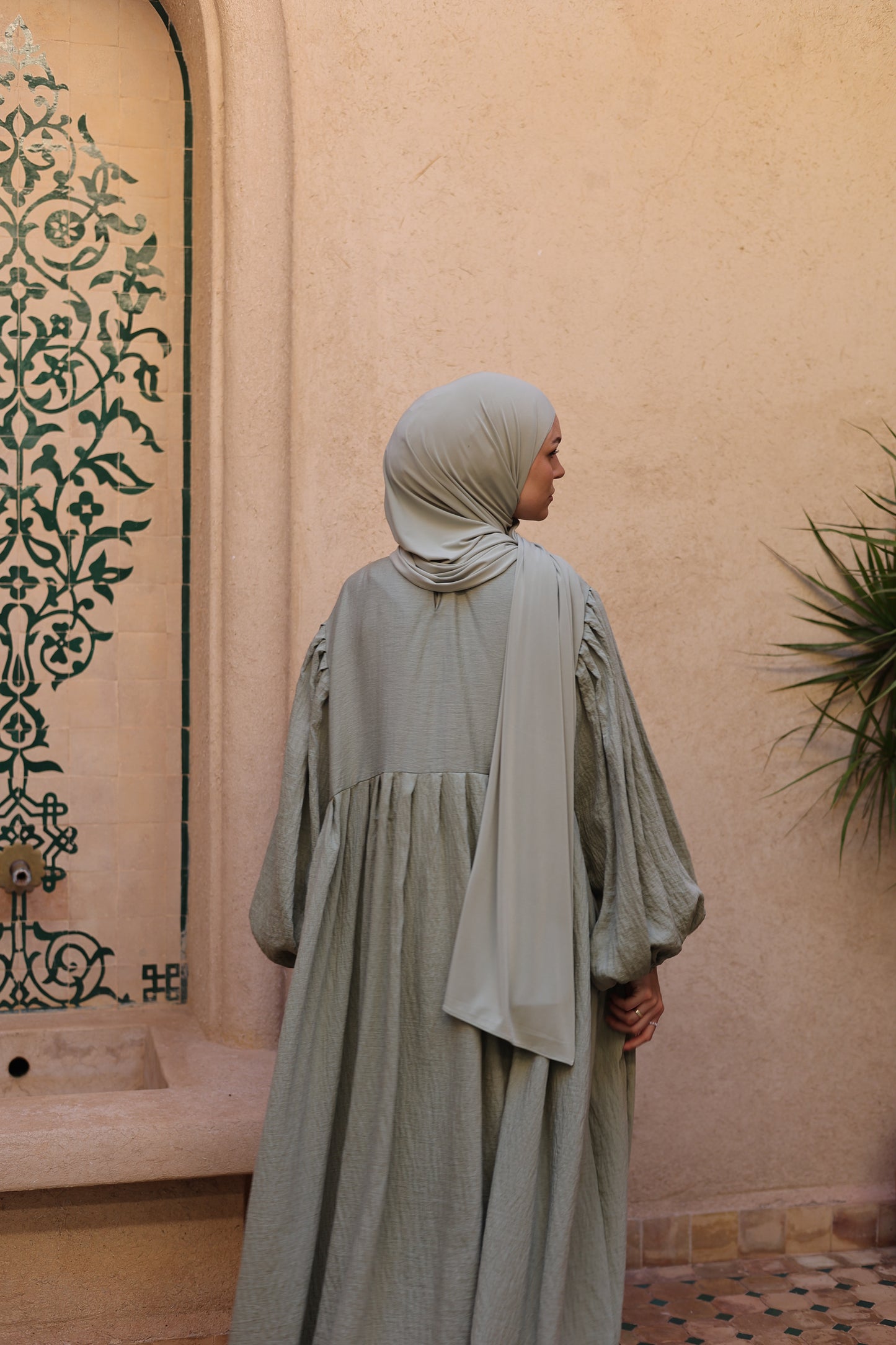 Flowy Linen Dress OLIVE TREE