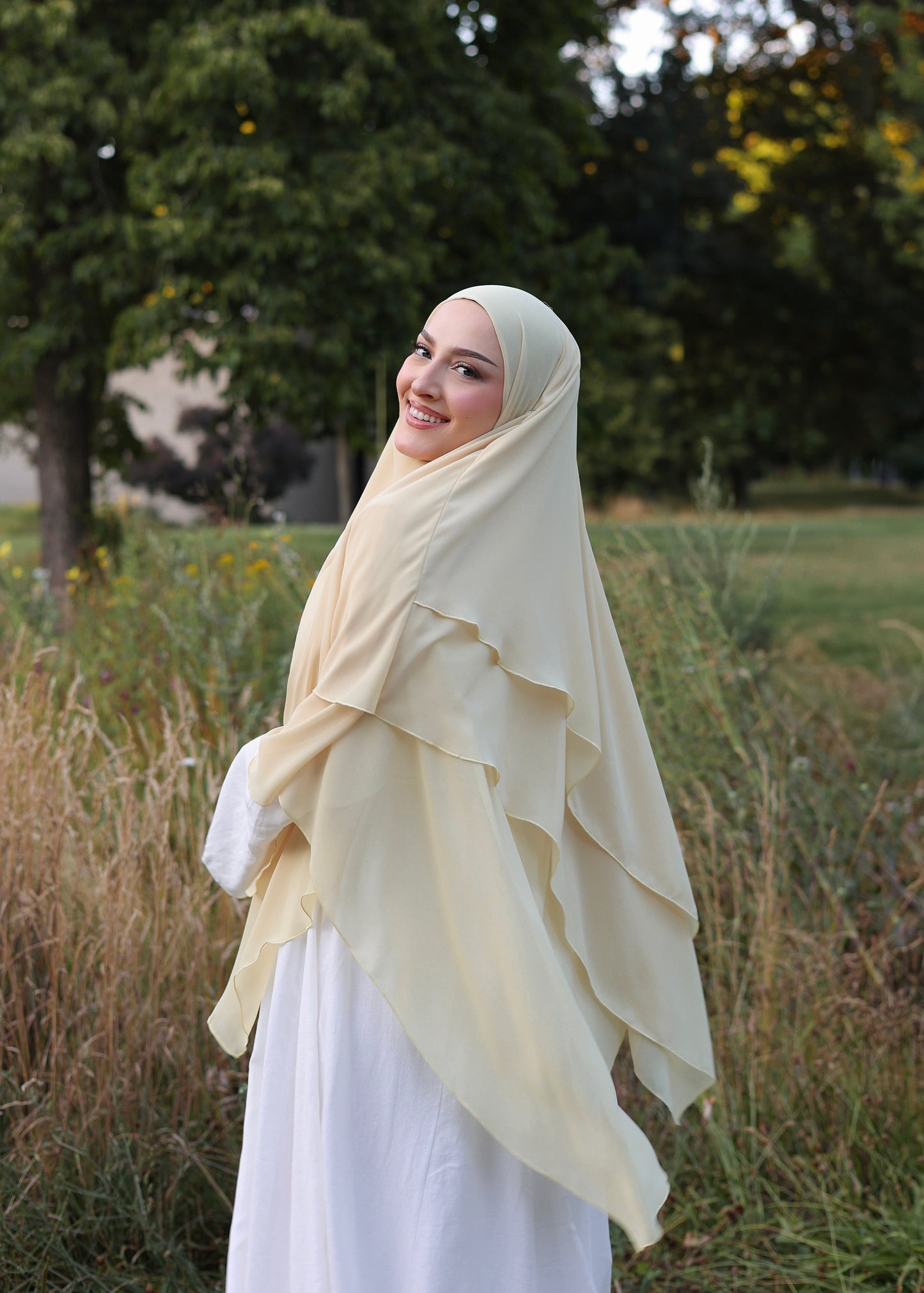 Chiffon Khimar BUTTER YELLOW