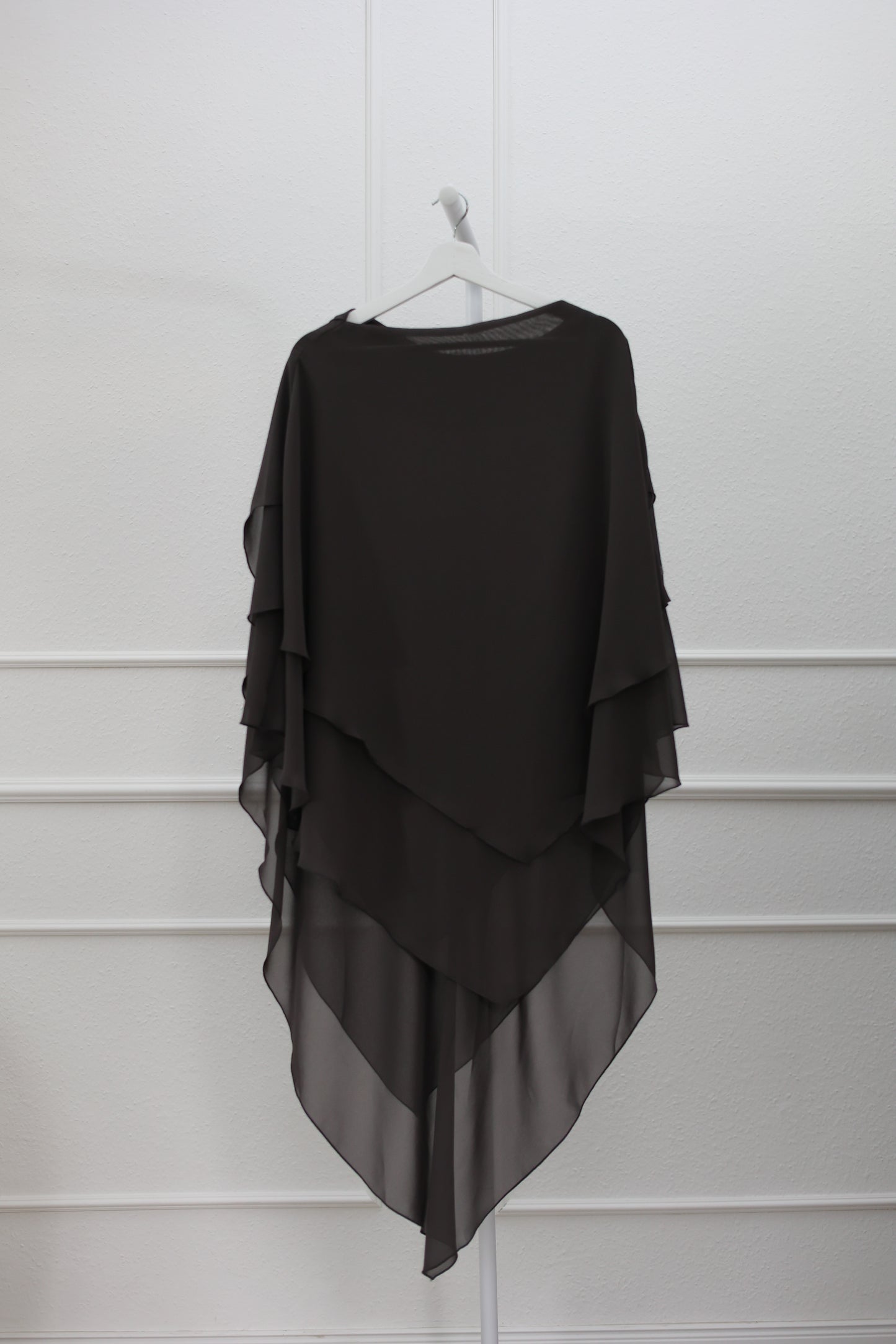 Three-layer chiffon Khimar EBONY