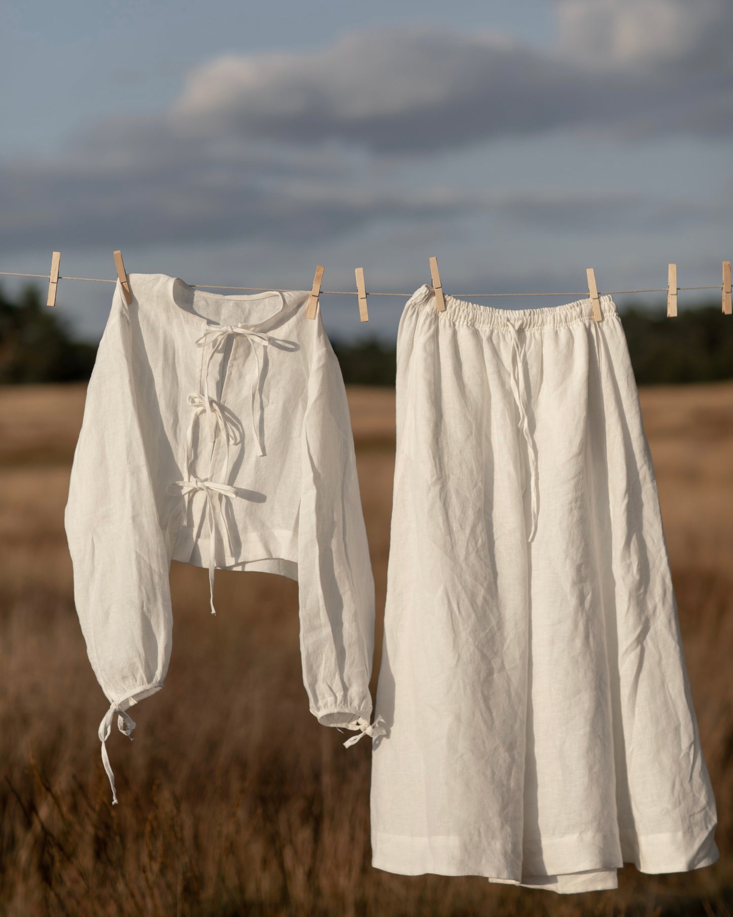 PEARLY STUDIO Linen twinset SWAN