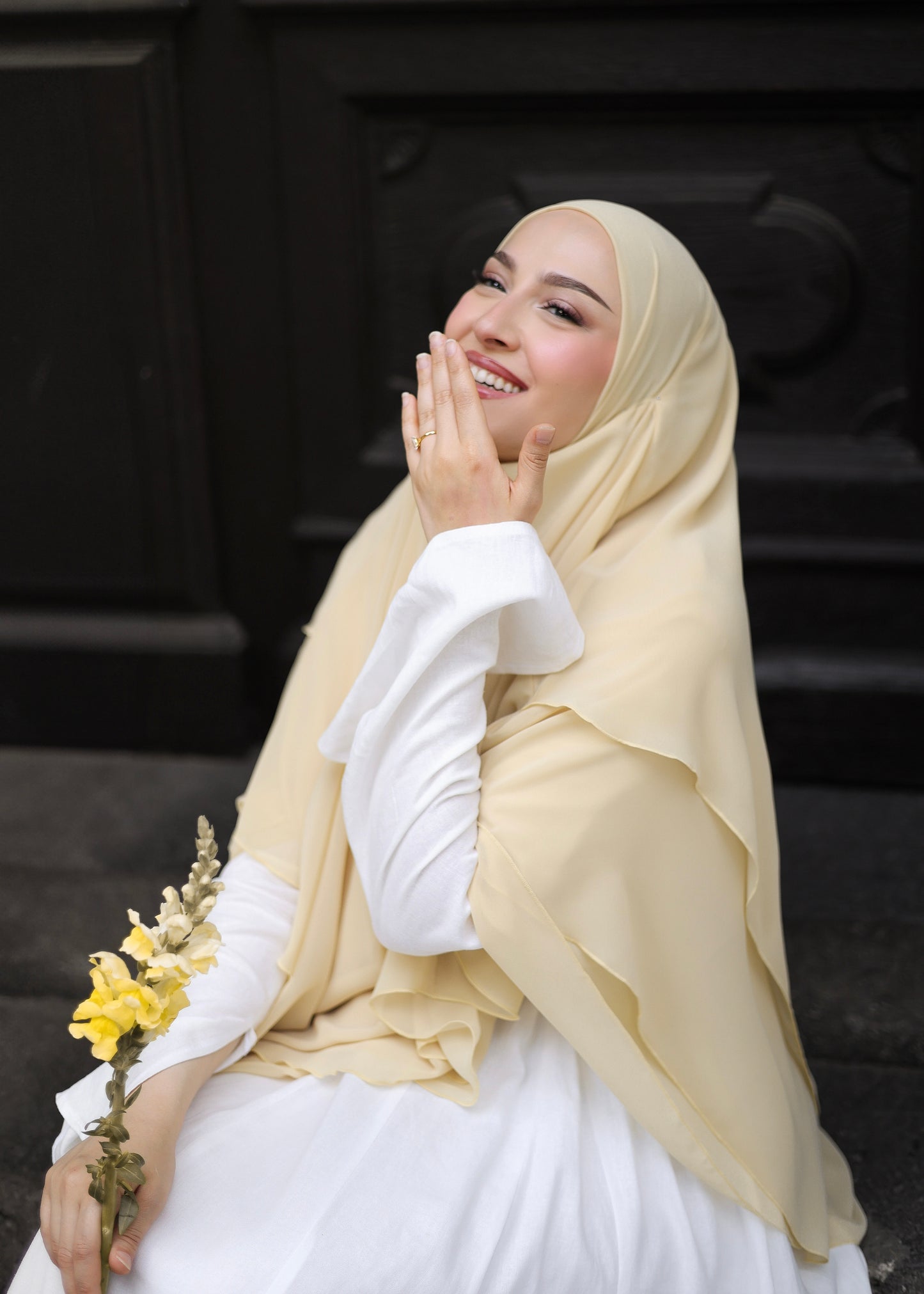 Chiffon Khimar BUTTER YELLOW