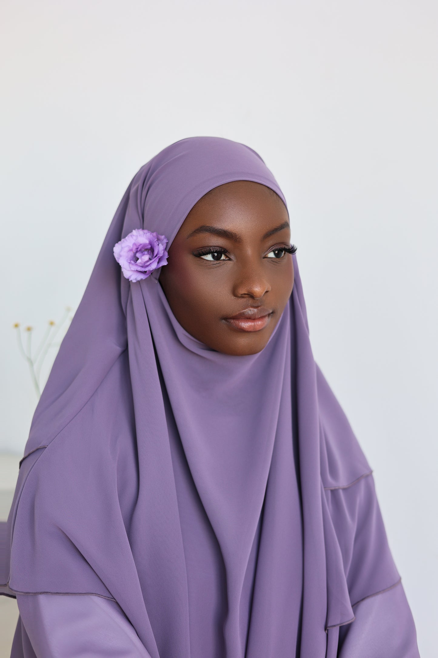 Three-layer chiffon Khimar LAVENDER