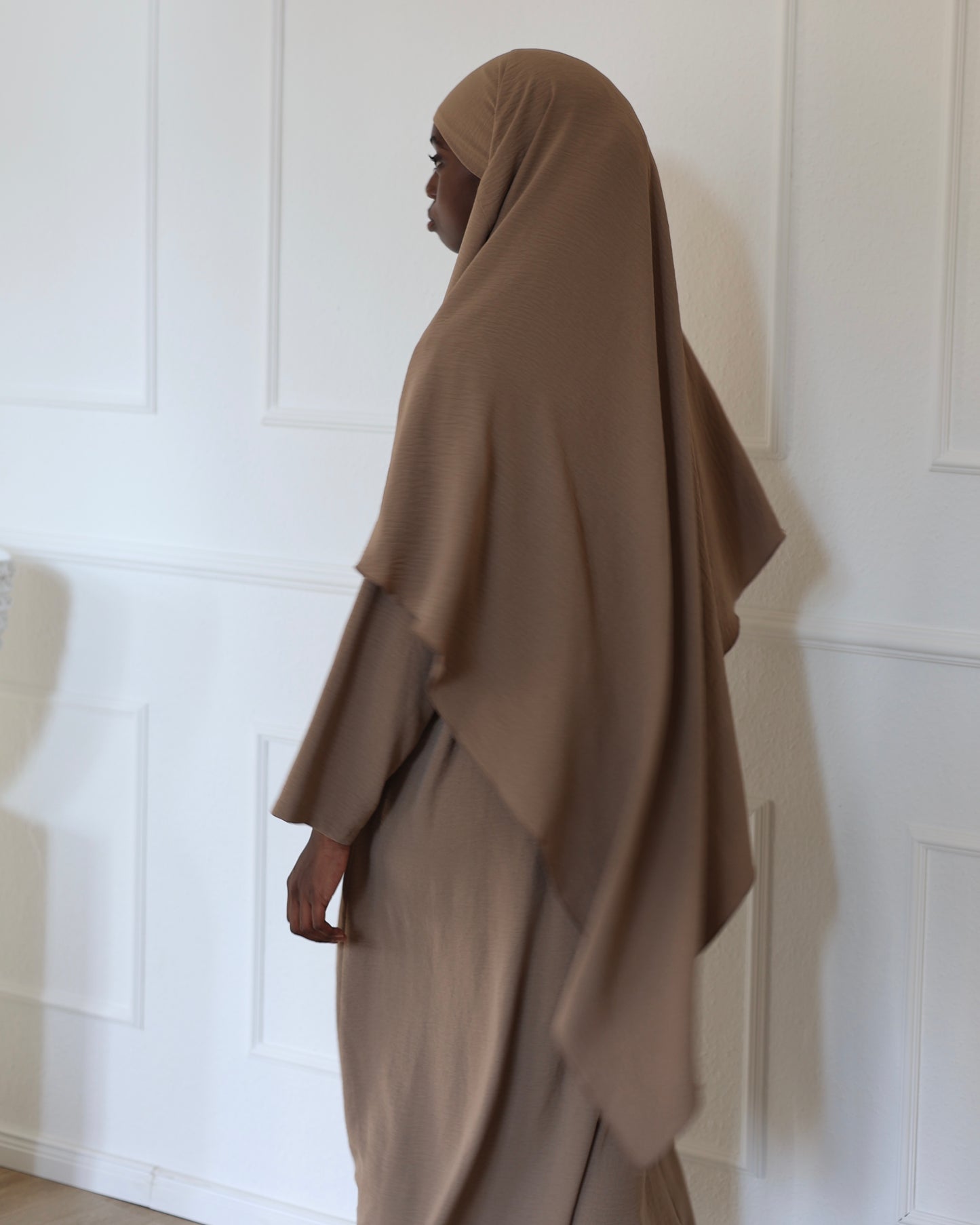 PEARLY COLLECTION Cotton Khimar CAPPUCCINO