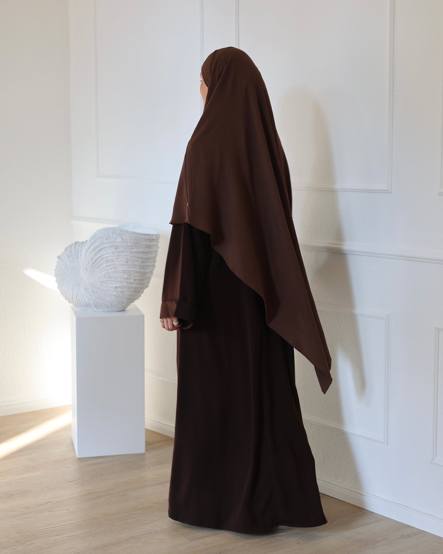 COLLECTION PEARLY Khimar en coton ESPRESSO