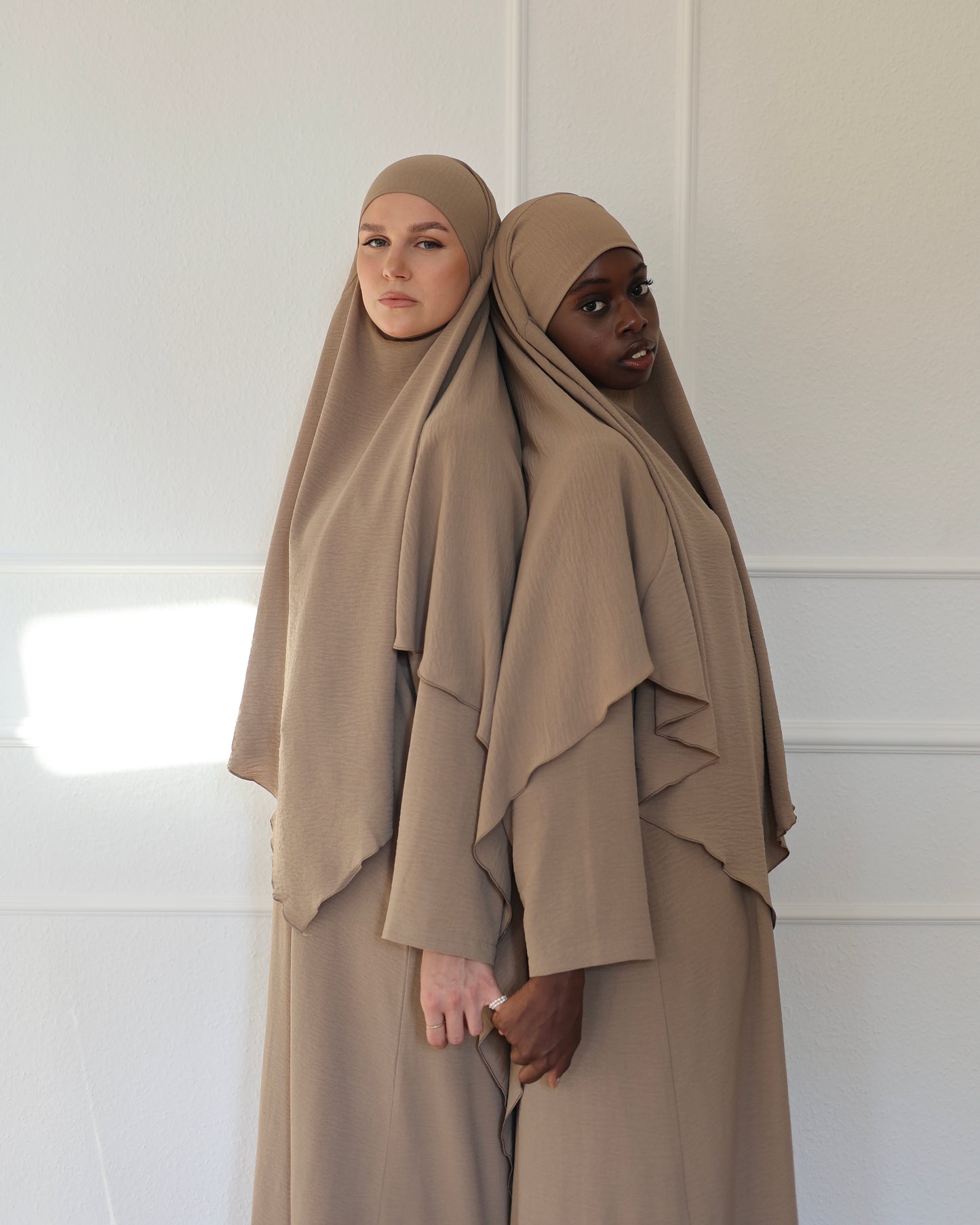 PEARLY COLLECTION Cotton Khimar CAPPUCCINO