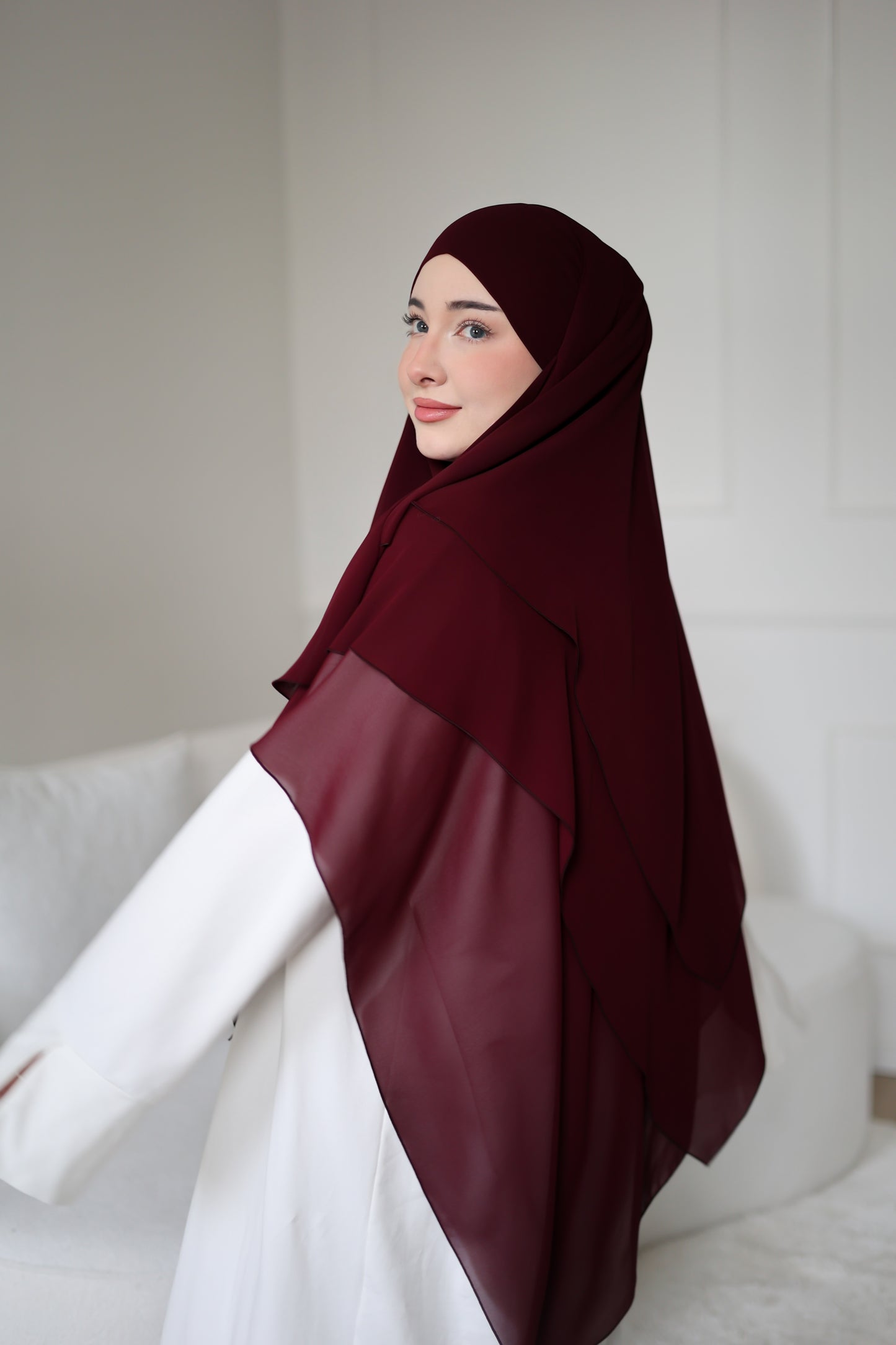 Chiffon Khimar BORDEAUX