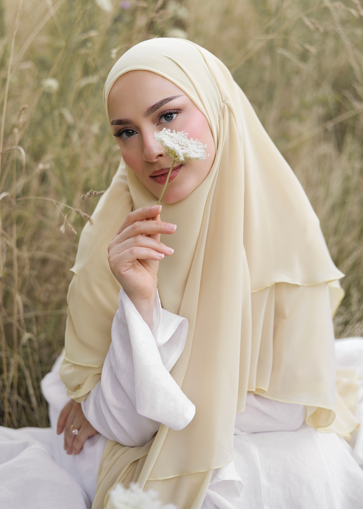 Chiffon Khimar BUTTER YELLOW