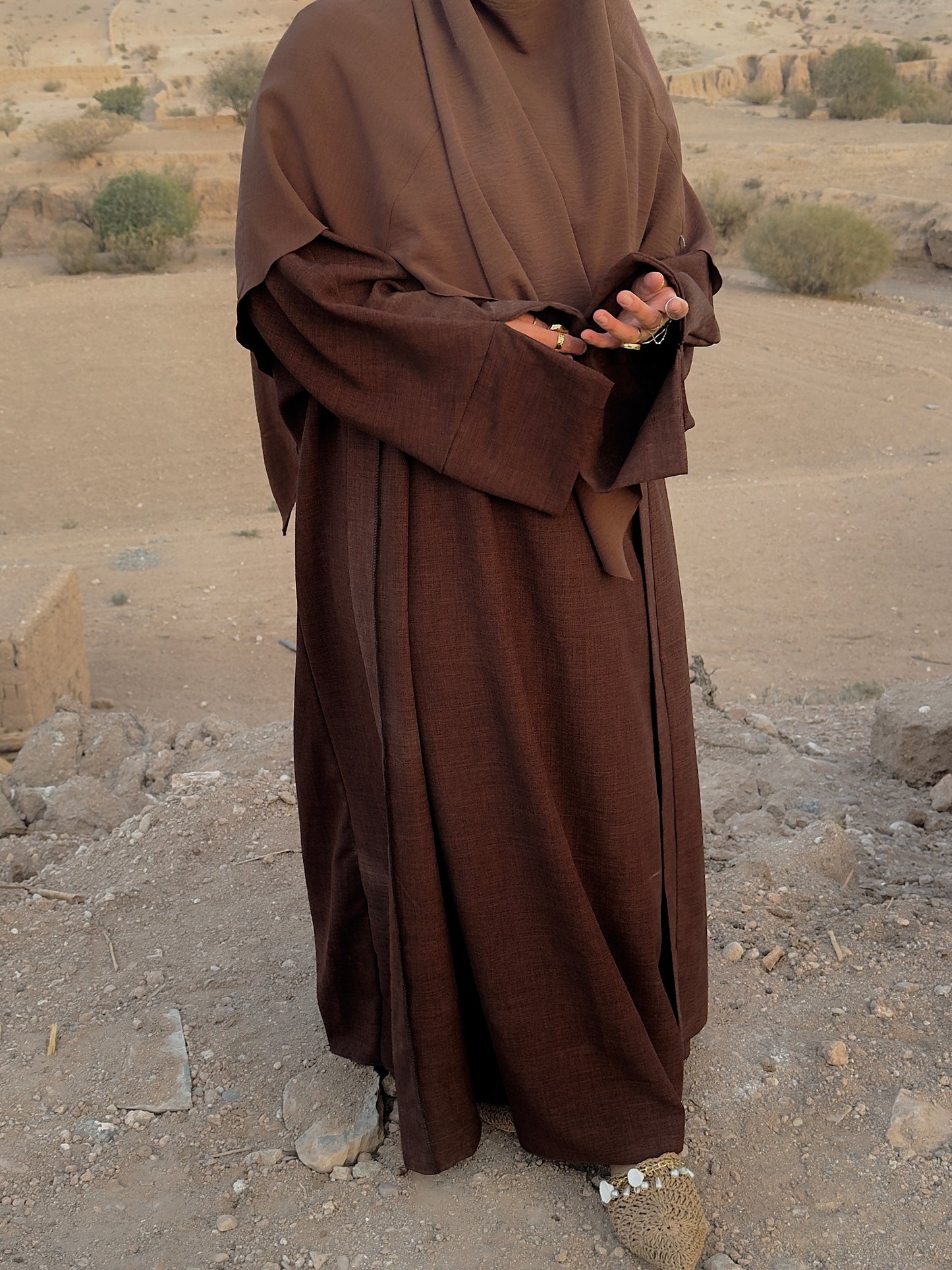 Abaya Set Linen Look