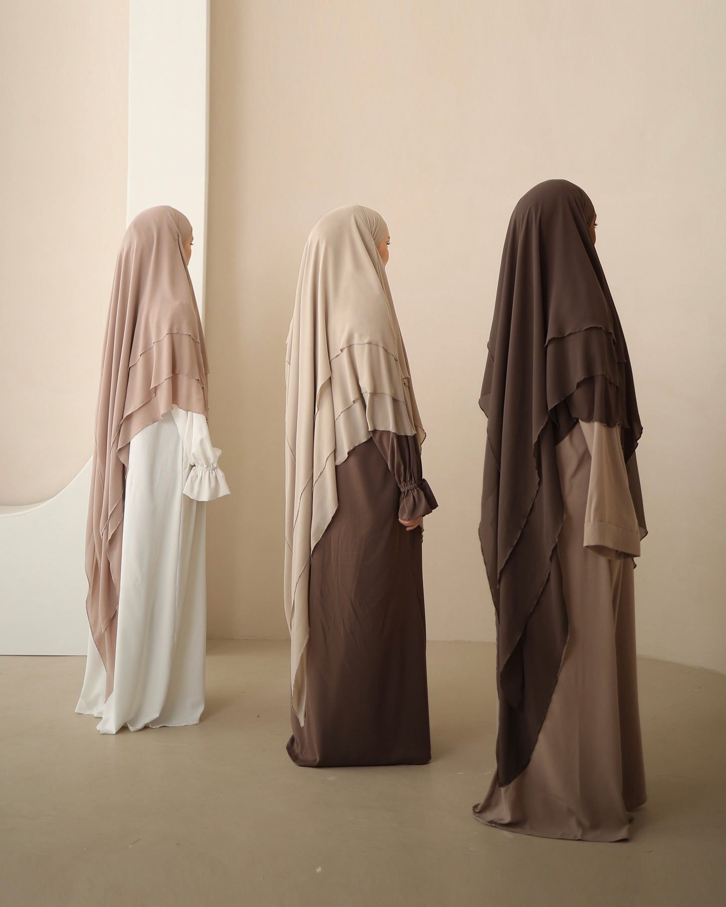 Long chiffon Khimar CHOCOLATE