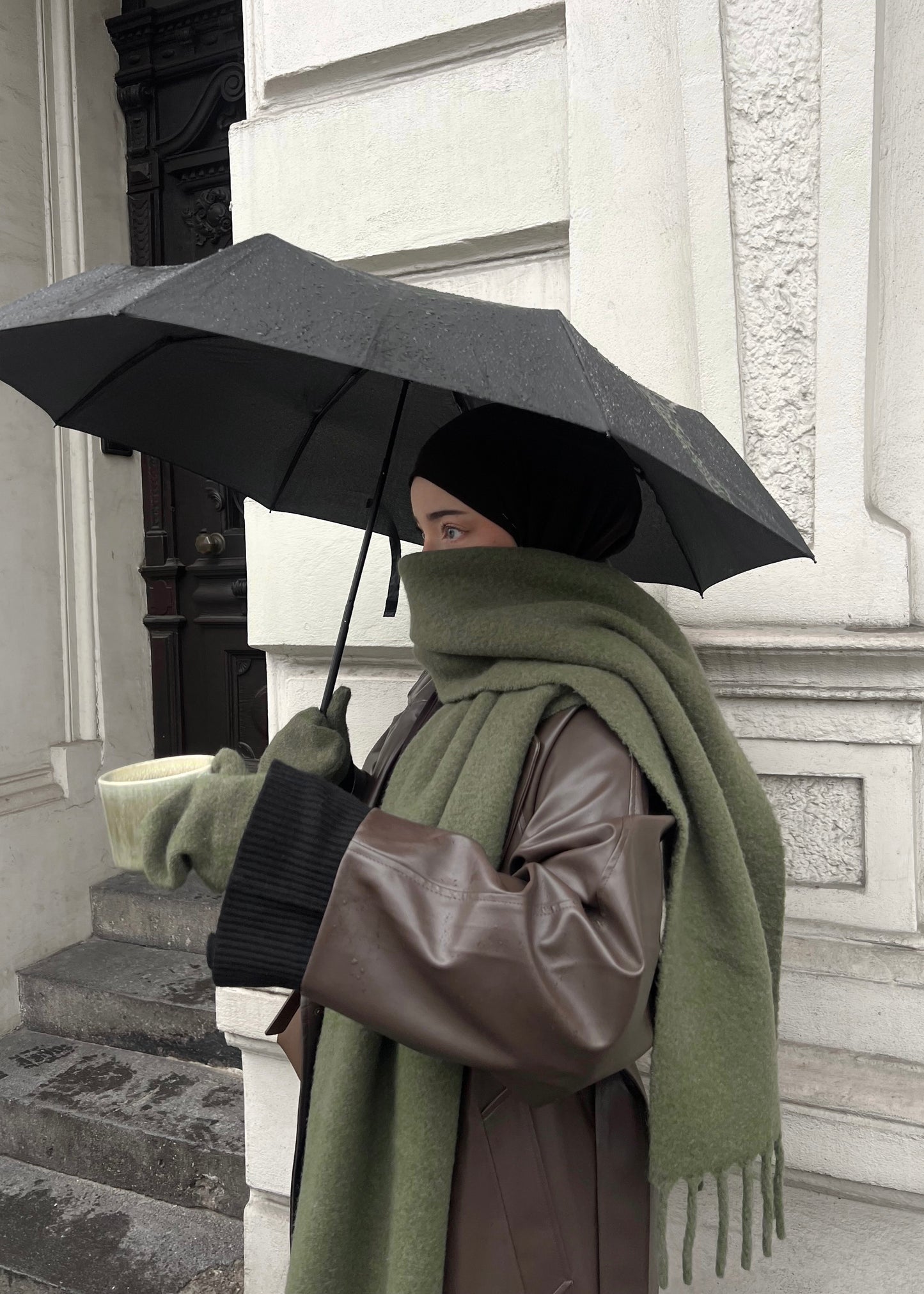 PEARLY leather coat CHOCOLATE