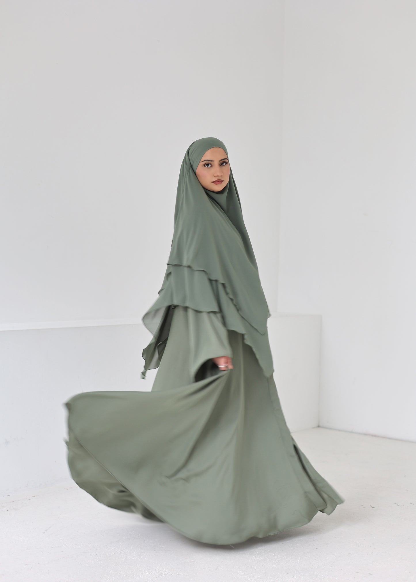 Chiffon Khimar VERT SAUGE