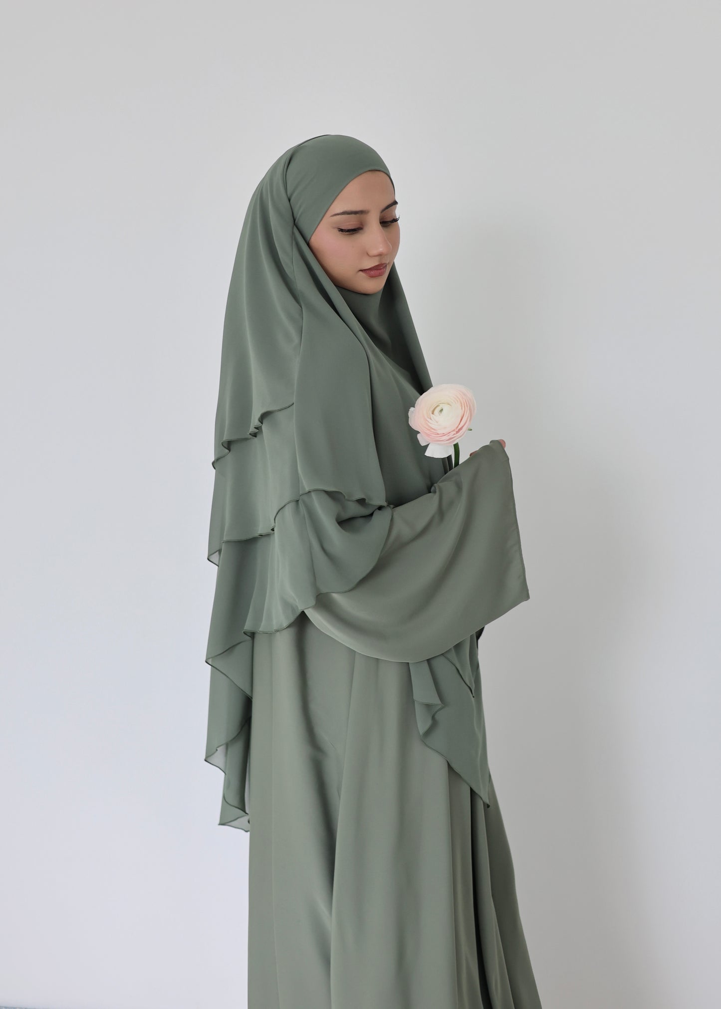 Chiffon Khimar VERT SAUGE