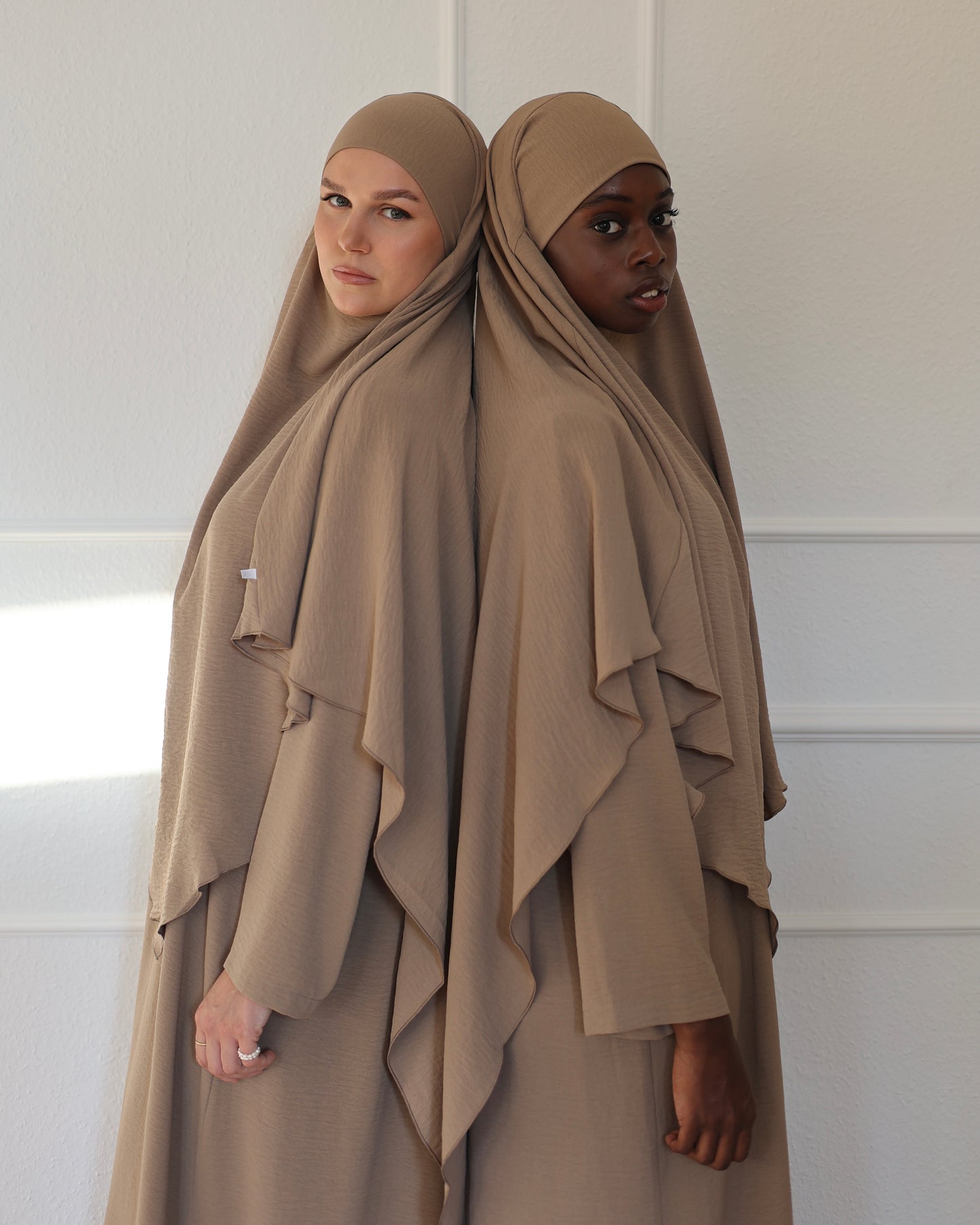 PEARLY COLLECTION Cotton Khimar CAPPUCCINO