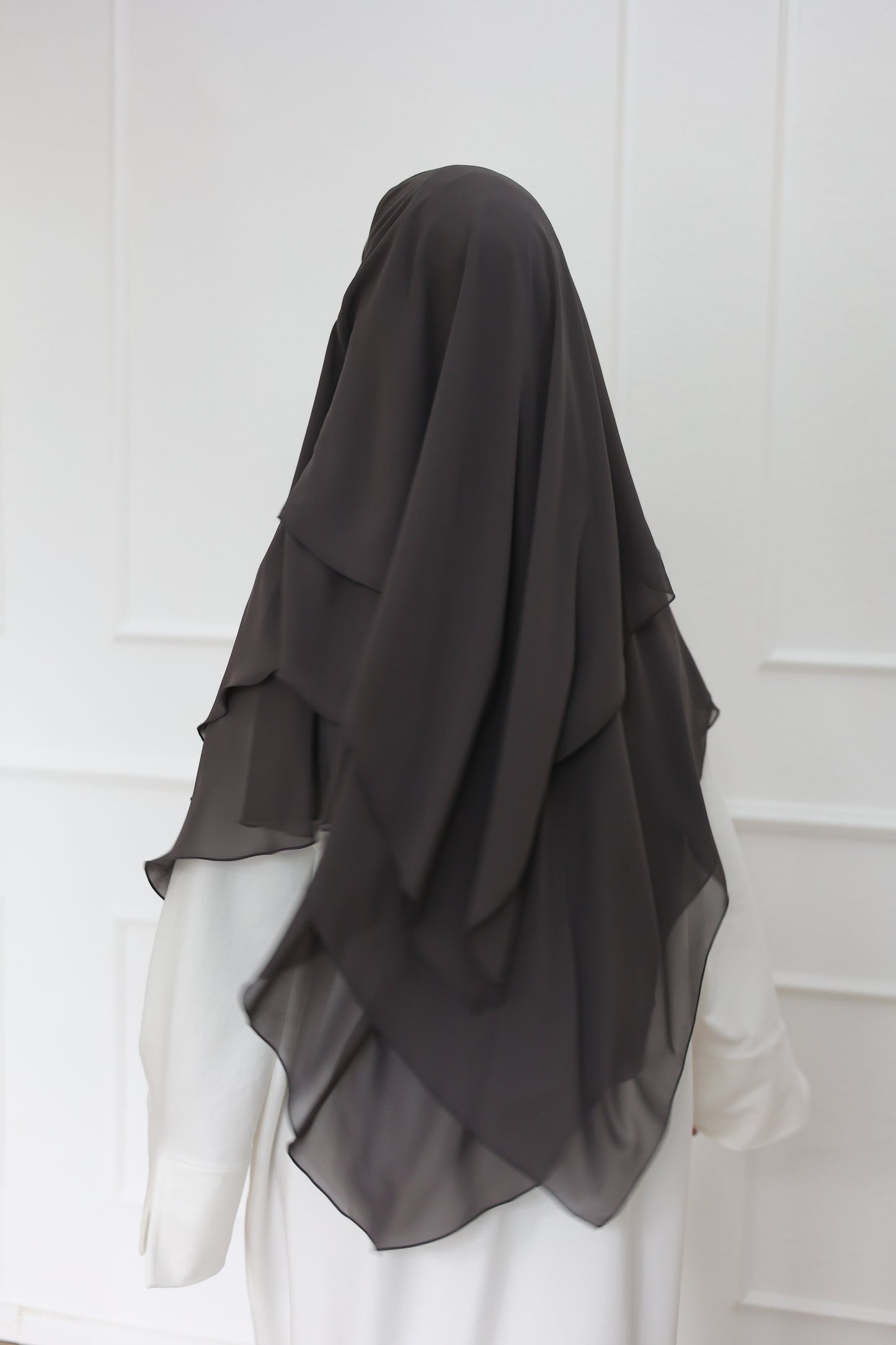 Three-layer chiffon Khimar EBONY