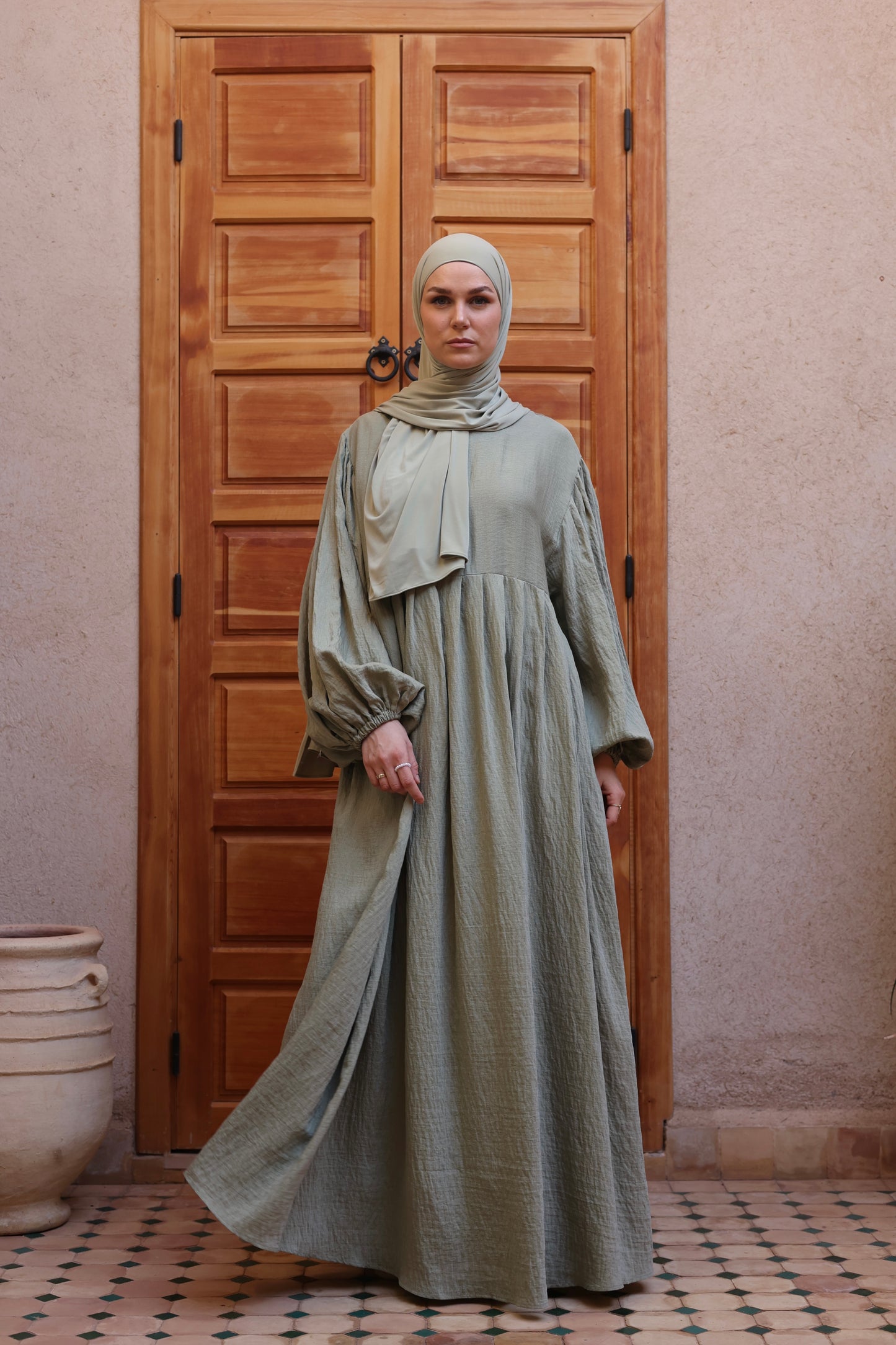 Flowy Linen Dress OLIVE TREE