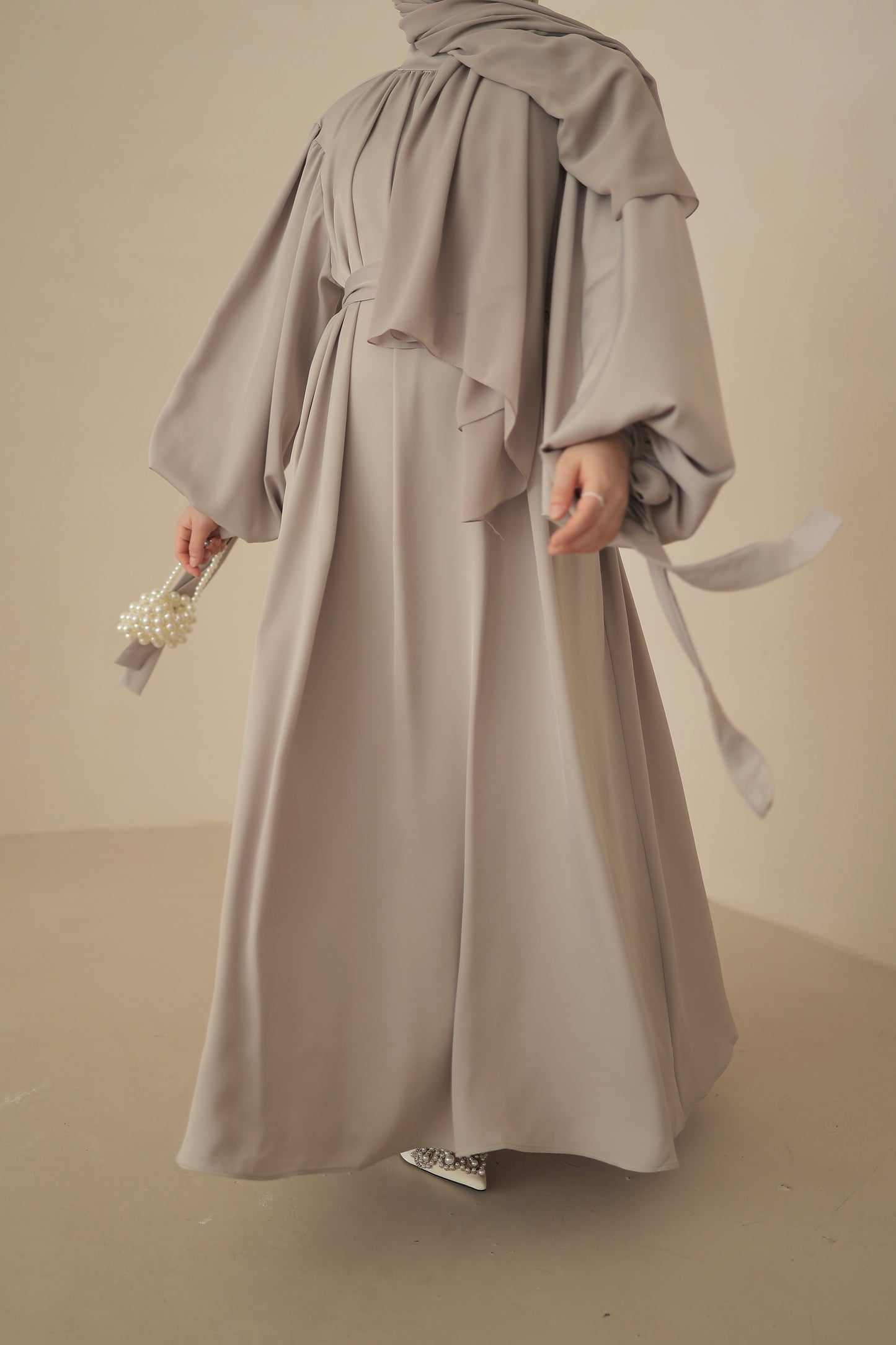 Satin Abaya PEARL (ohne Gürtel)