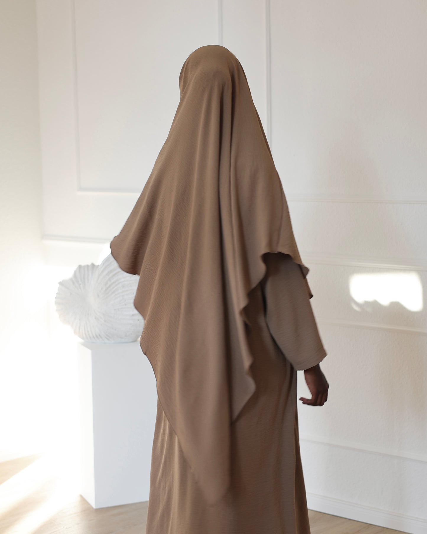 PEARLY COLLECTION Cotton Khimar CAPPUCCINO