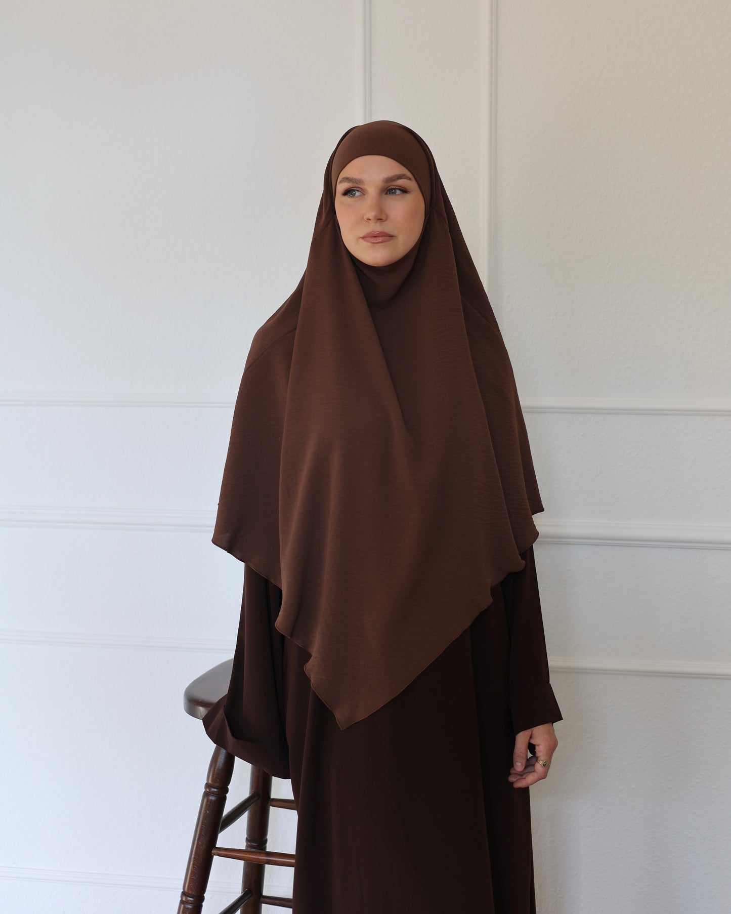 COLLECTION PEARLY Khimar en coton ESPRESSO