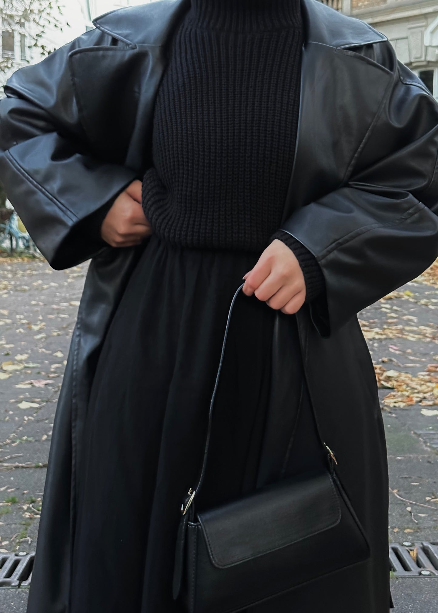 Manteau en cuir nacré NUIT
