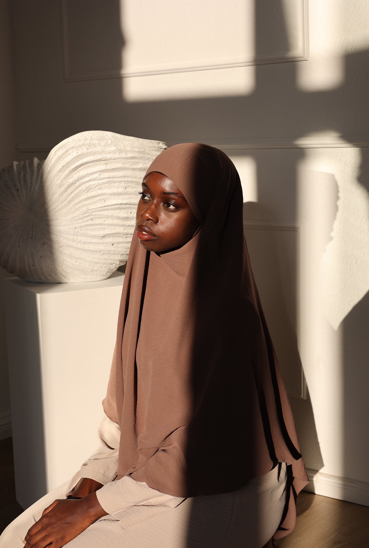 PEARLY COLLECTION cotton Khimar EARTH