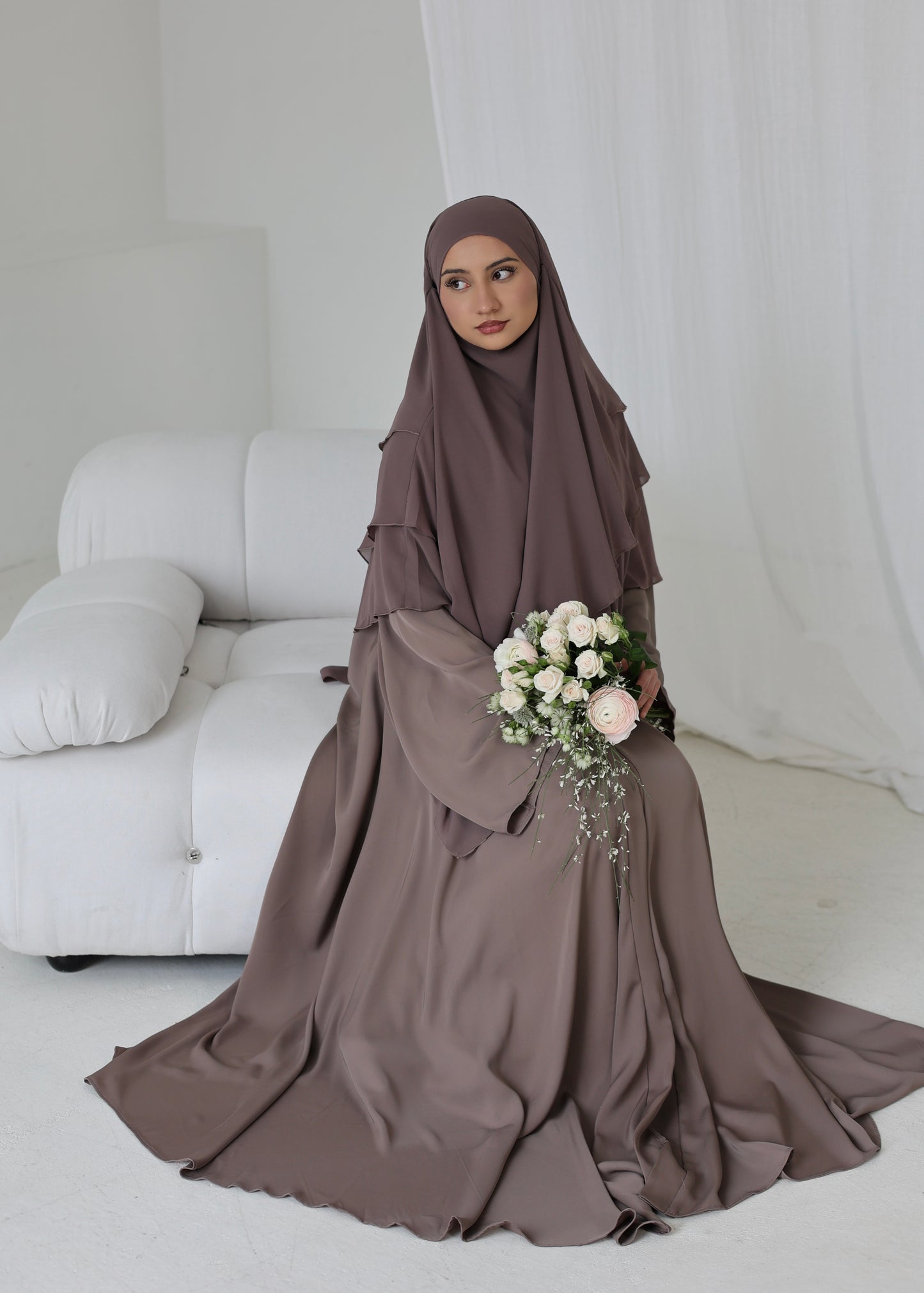 Chiffon Khimar TAUPE