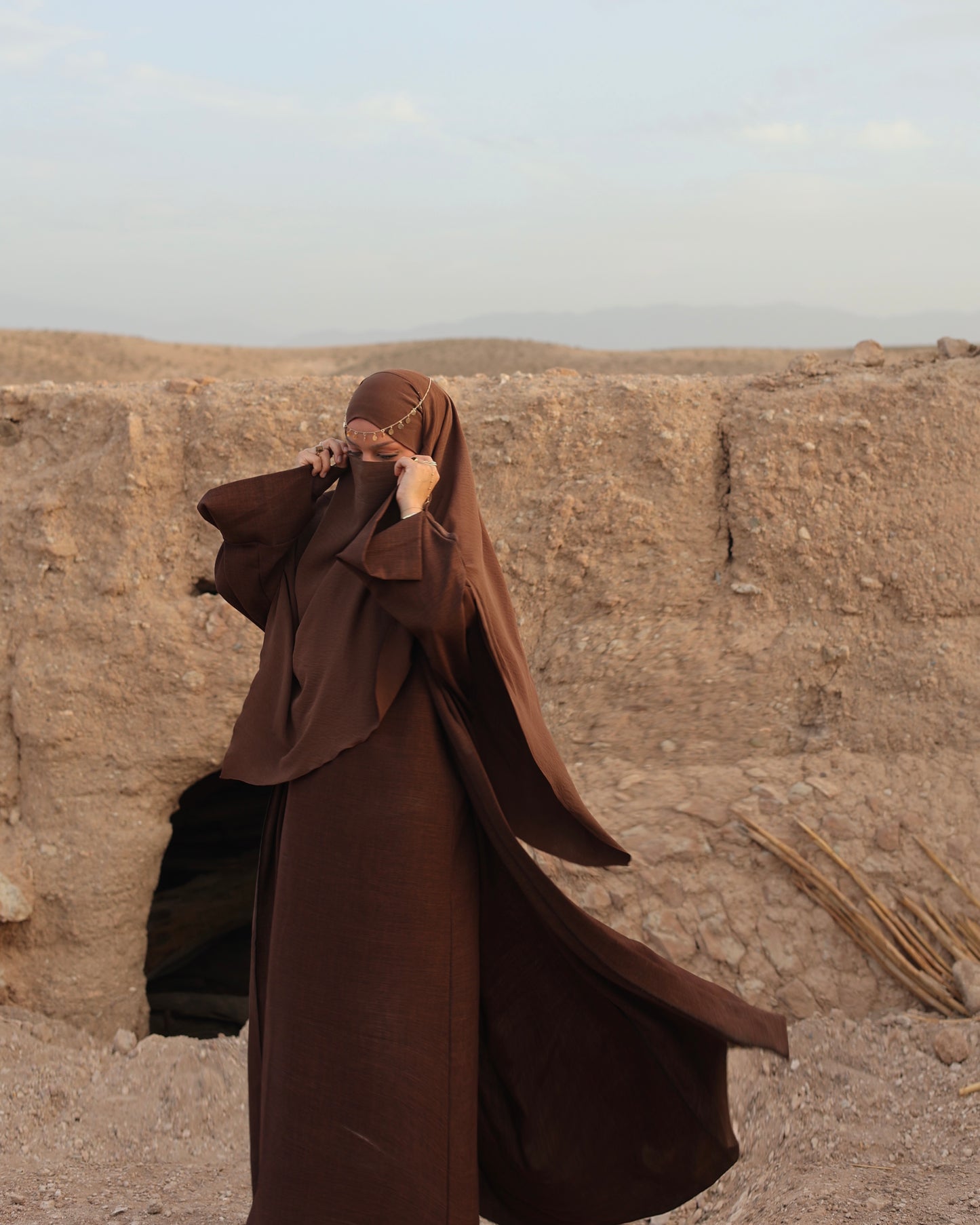 Abaya Set Linen Look