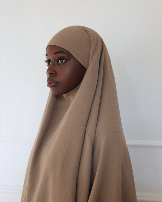 PEARLY COLLECTION Cotton Khimar CAPPUCCINO