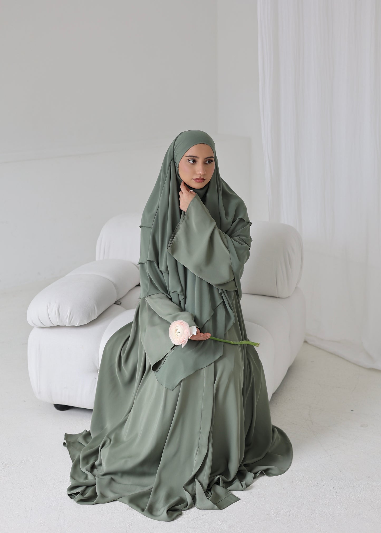 Chiffon Khimar VERT SAUGE