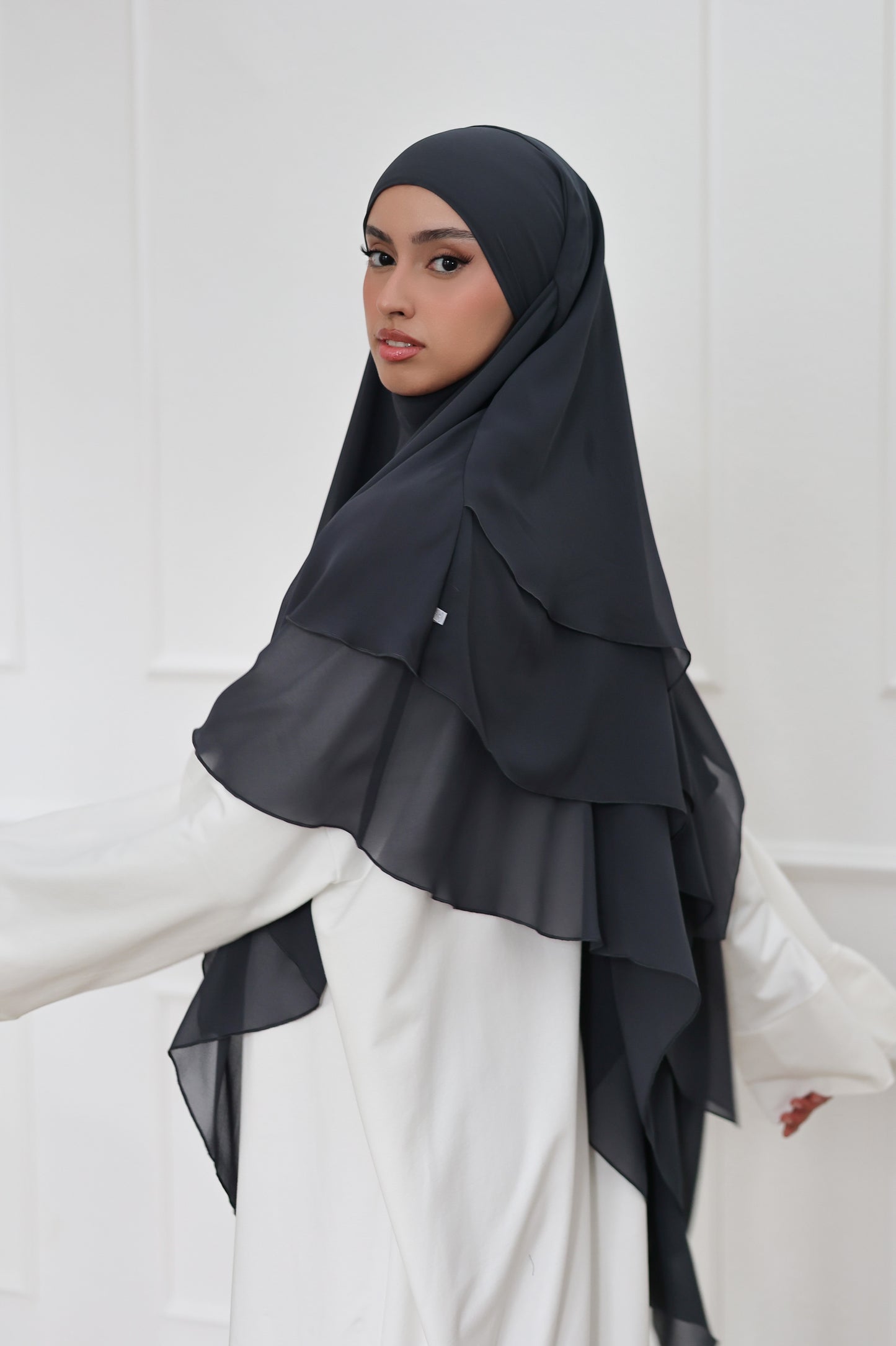 Three-layer chiffon Khimar THUNDER