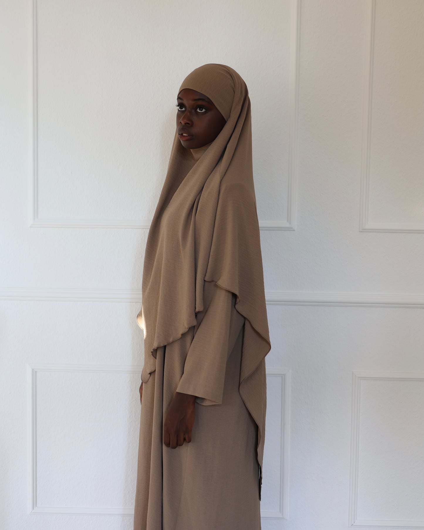 PEARLY COLLECTION Cotton Khimar CAPPUCCINO