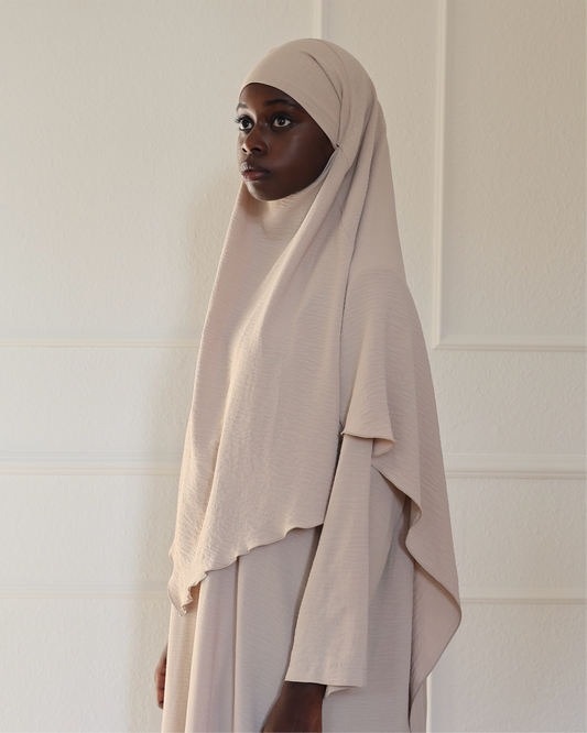PEARLY COLLECTION cotton Khimar IVORY
