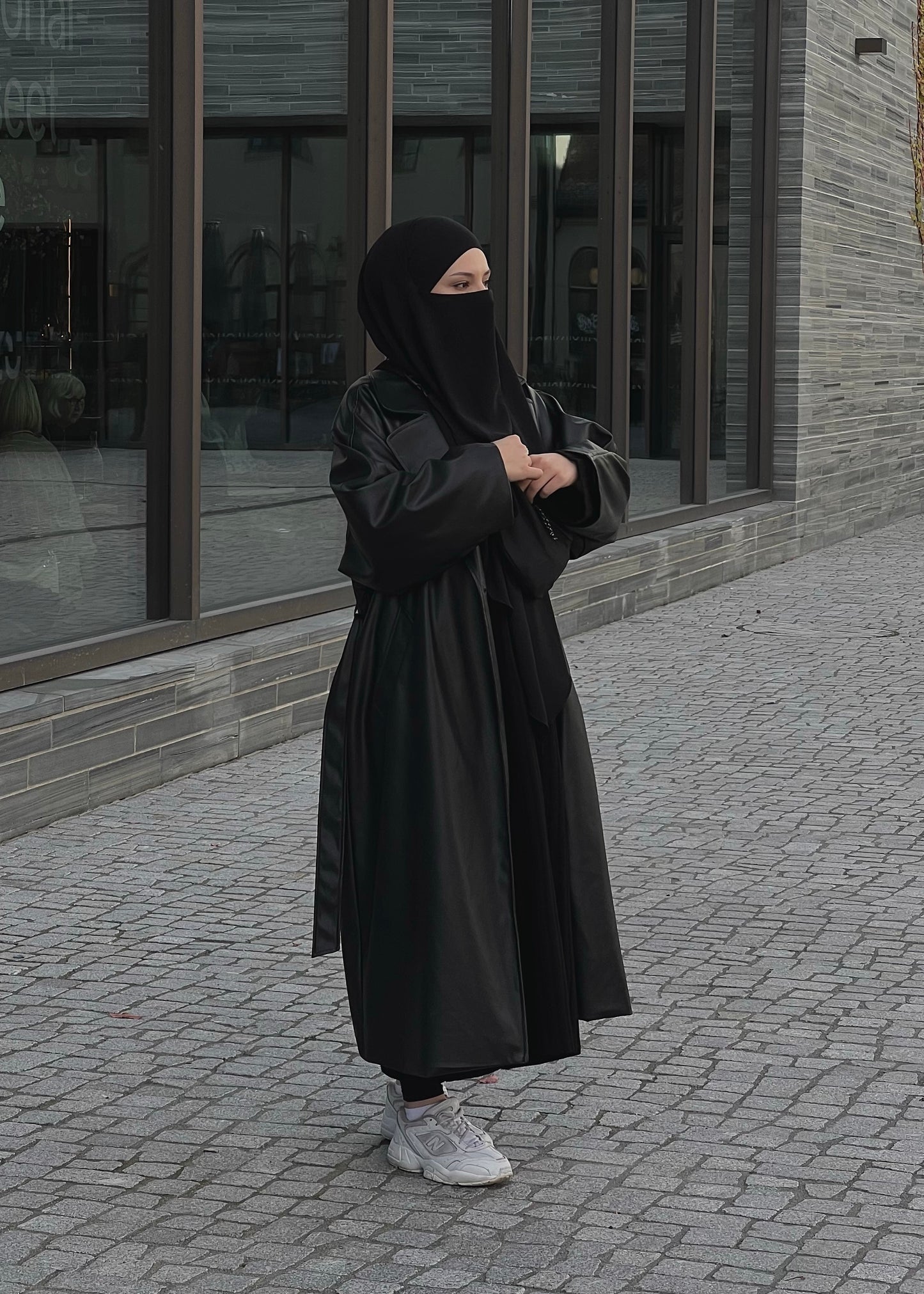 Manteau en cuir nacré NUIT