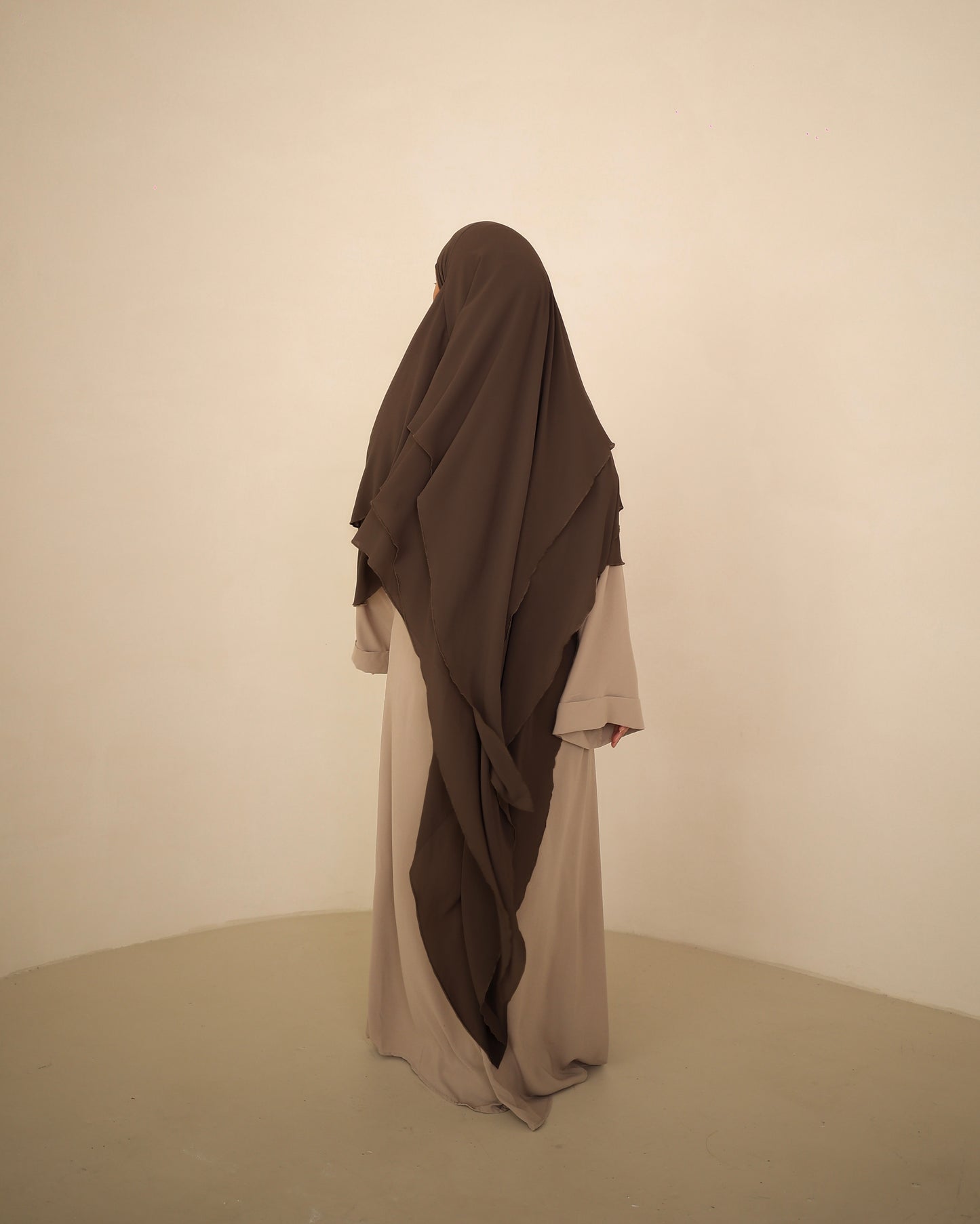 Long chiffon Khimar CHOCOLATE