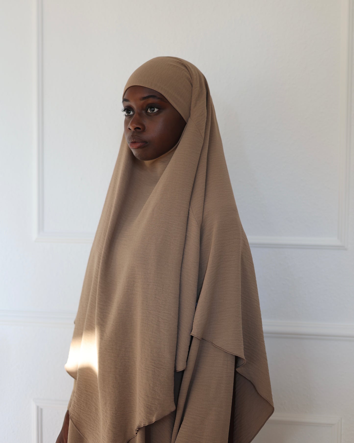 PEARLY COLLECTION Cotton Khimar CAPPUCCINO