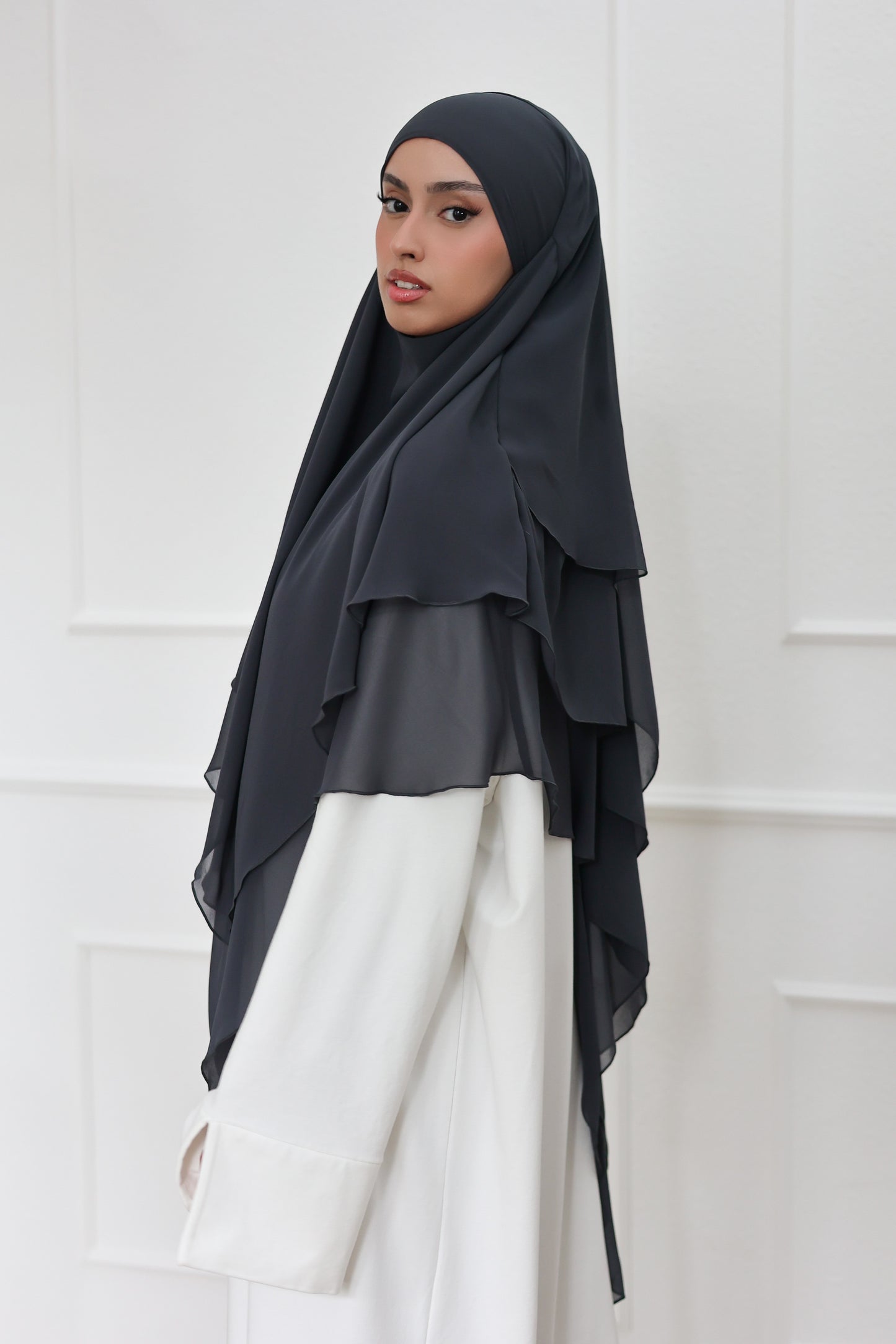 Three-layer chiffon Khimar THUNDER