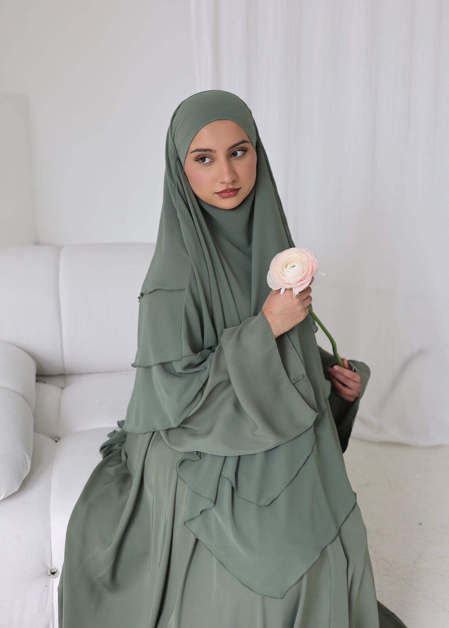 Chiffon Khimar VERT SAUGE