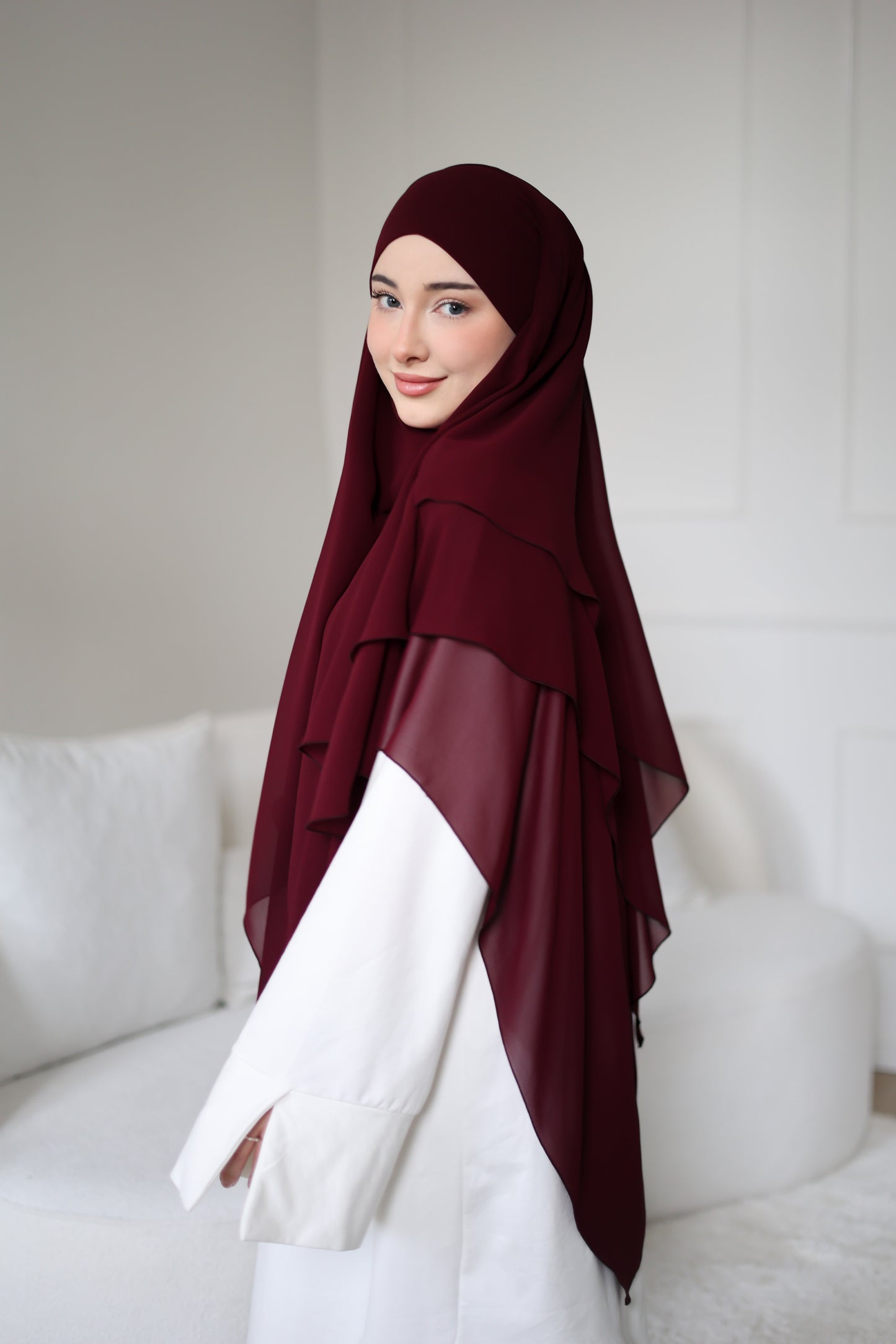 Chiffon Khimar BORDEAUX