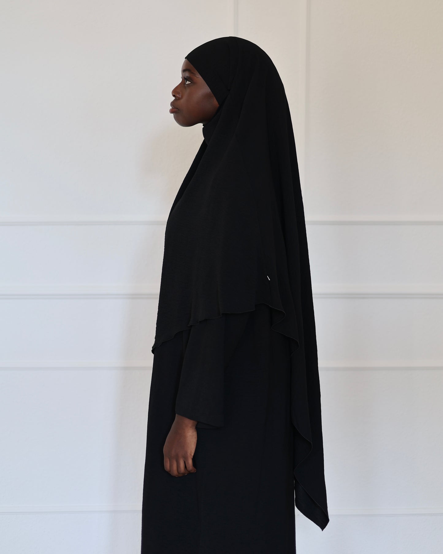 COLLECTION PEARLY Khimar en coton NOIR