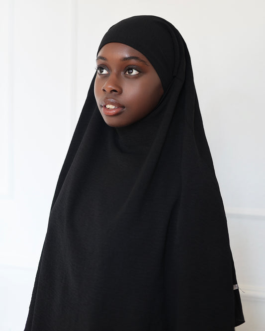 PEARLY COLLECTION cotton Khimar BLACK