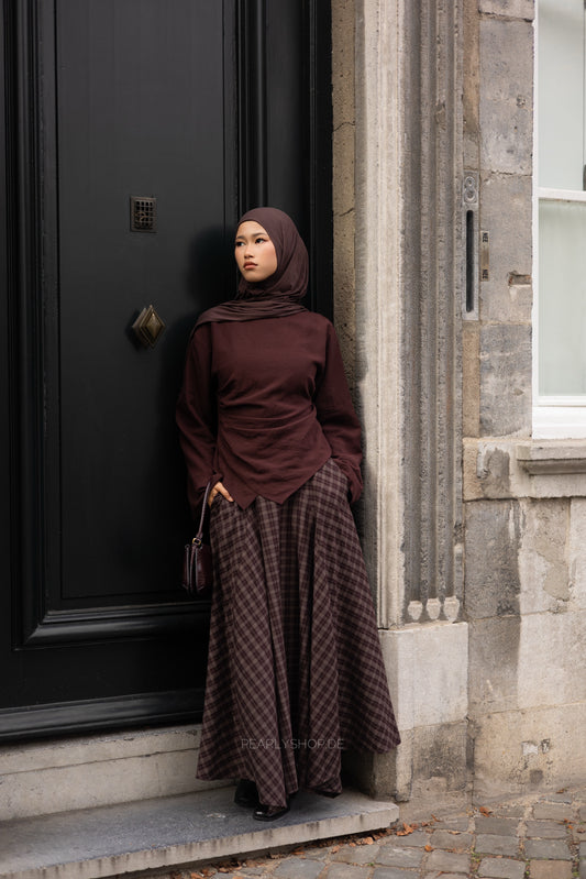 Plaid Skirt BROWN