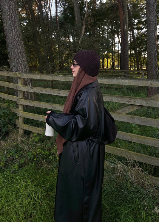 Manteau en cuir nacré NUIT