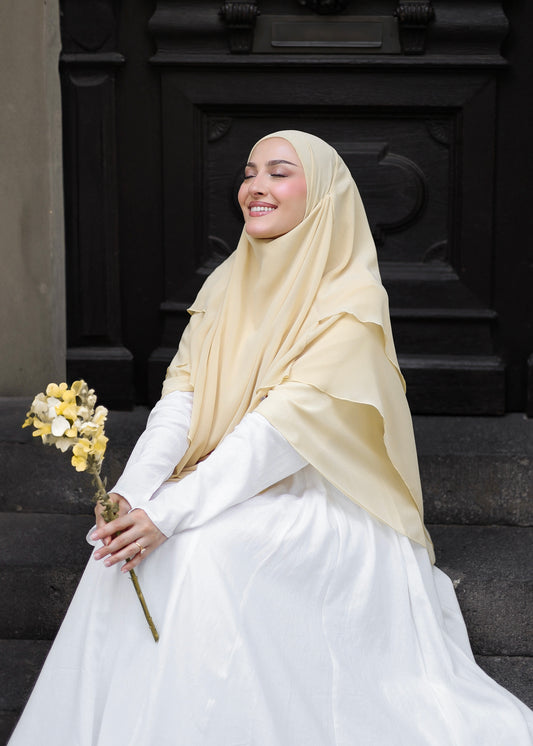 Chiffon Khimar BUTTER YELLOW