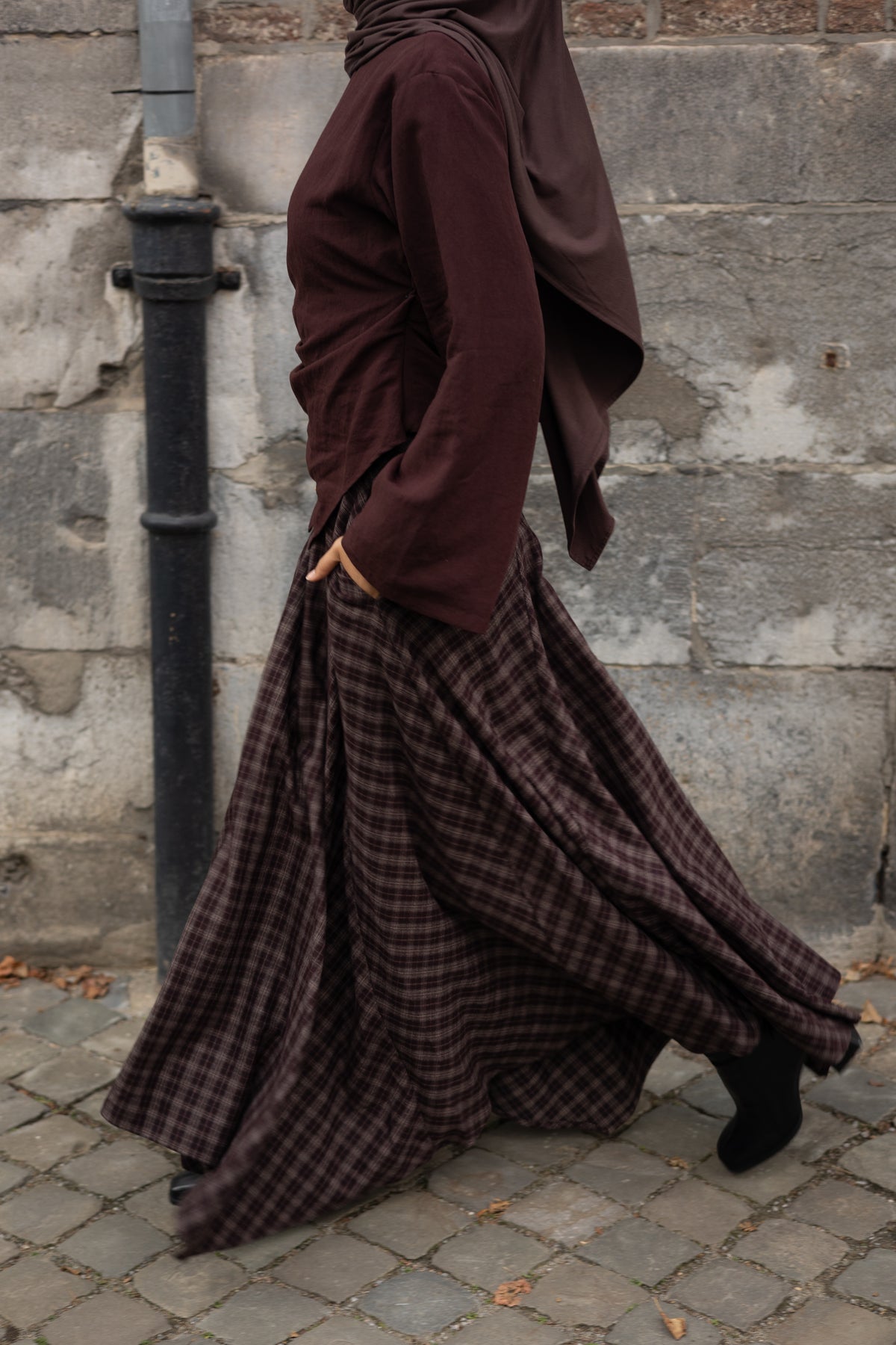 Plaid Skirt BROWN