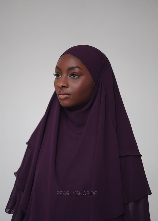 Chiffon Khimar AUBERGINE