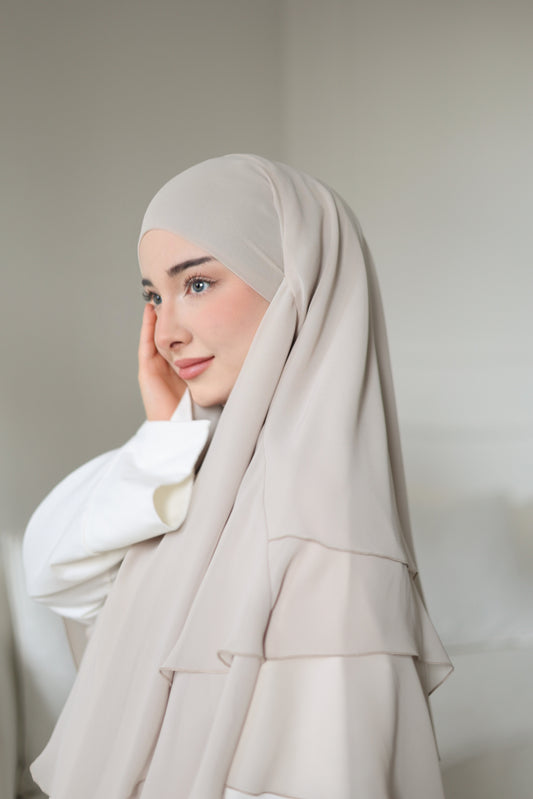 Three-layer chiffon Khimar PEARL 2.0
