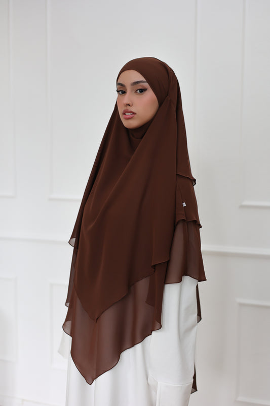 Chiffon Khimar NOISETTE
