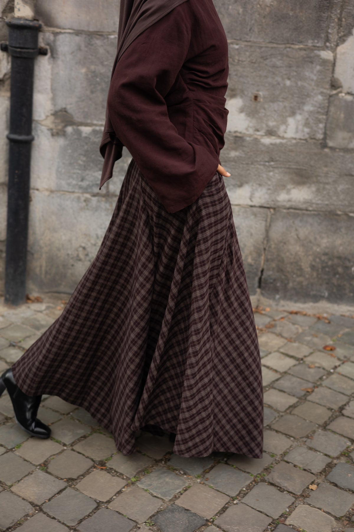 Plaid Skirt BROWN