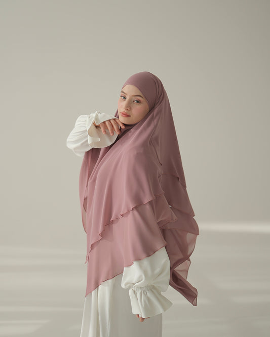 Three-layer chiffon Khimar BERRY