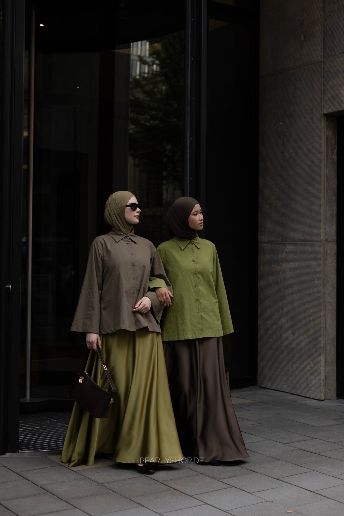 Satin Skirt BROWN